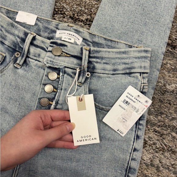 Good American Good Legs High Rise Raw Hem Skinny Jeans Sz 2/26 NWT | Skinny NEW- - Picture 5 of 13